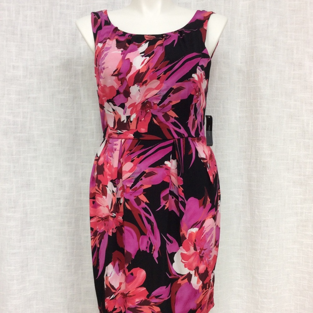 Bisou Bisou Multicolored Sleeveless Floral Dress